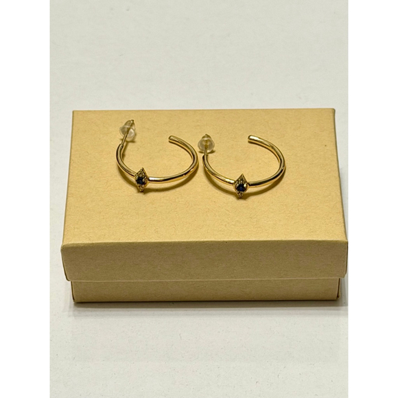 Unbranded Jewelry - Unbranded Hoop Earrings Gold Blue One Size
